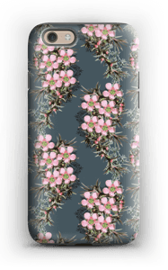 Vaaleanpunaiset kukkaset kuoret IPhone 6s tough