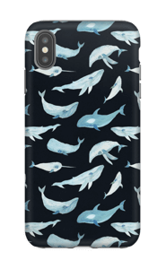 Whales in black  case IPhone XS Max tough