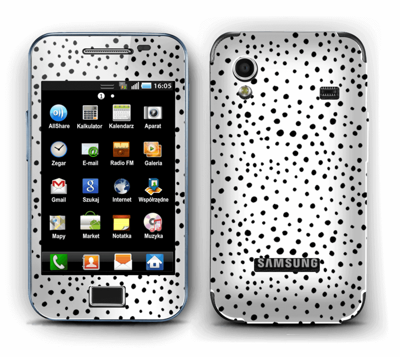 Prikker på hvitt Skin Galaxy Ace