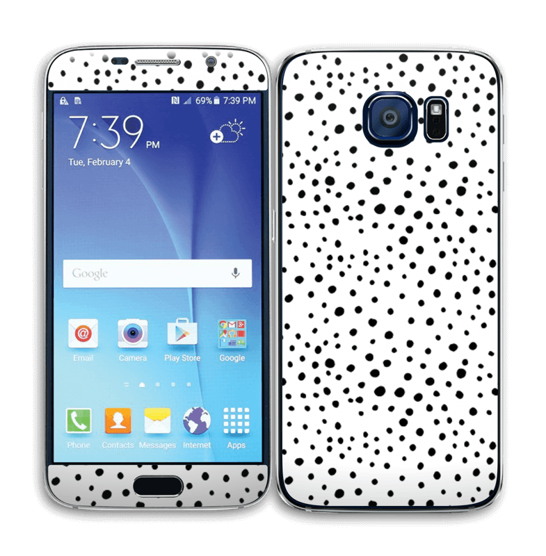 Prikker på hvitt Skin Galaxy S6