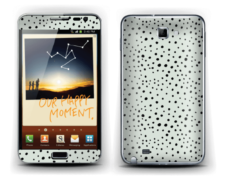 Black dots on green Skin Galaxy Note