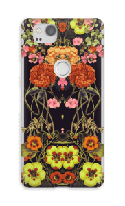 Oranje bloemen hoesje Pixel 2