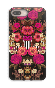 Rosa blomsterkors deksel IPhone 8 Plus tough