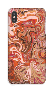 Flydende marmor i orange og lyserødt cover IPhone XS Max