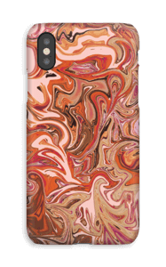 Flüssiges Marmor in Orange und Rosa Handyhülle IPhone XS