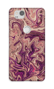 Vloeiend marmer paars hoesje Pixel 2