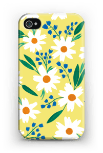 Valkoiset kukat kuoret IPhone 4/4s