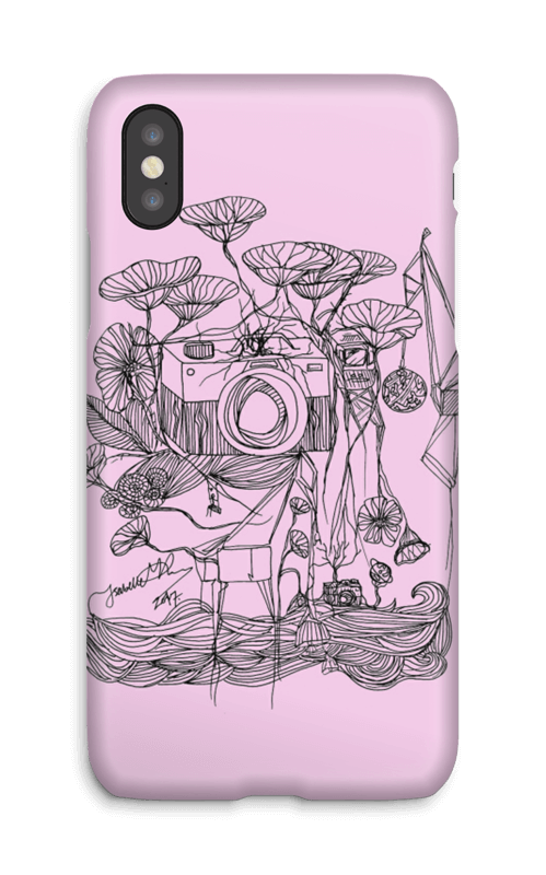 Kameraet og kranene rosa deksel IPhone X
