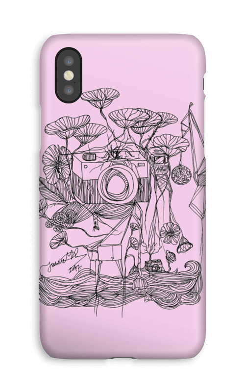 Kameraet og kranene rosa deksel IPhone XS