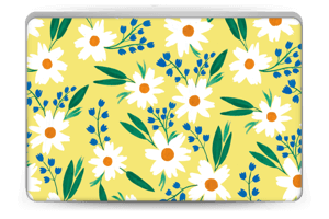Valkoiset kukat tarrakuori Laptop 15.6