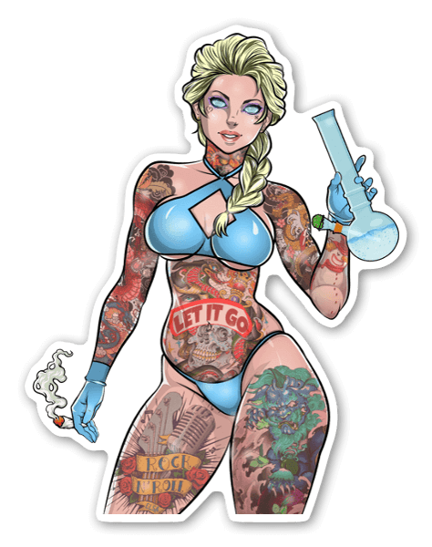 Tattooed Elsa sticker