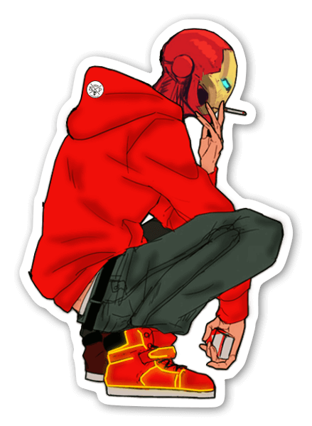 Iron Man hoodie sticker