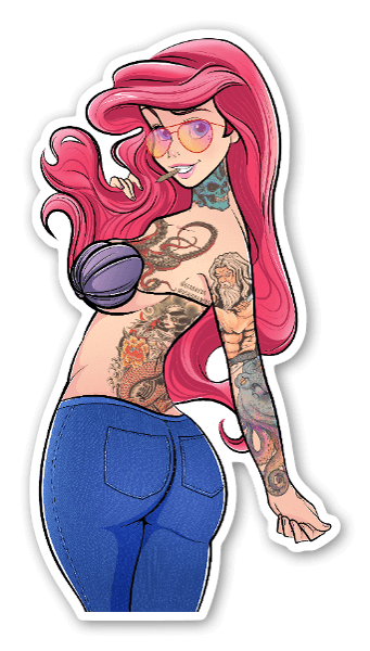 Tattooed Ariel sticker