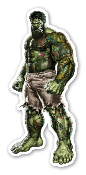 The Incredible Bearded Hulk sticker