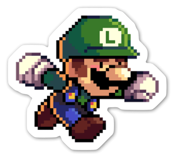 Pixel Luigi sticker