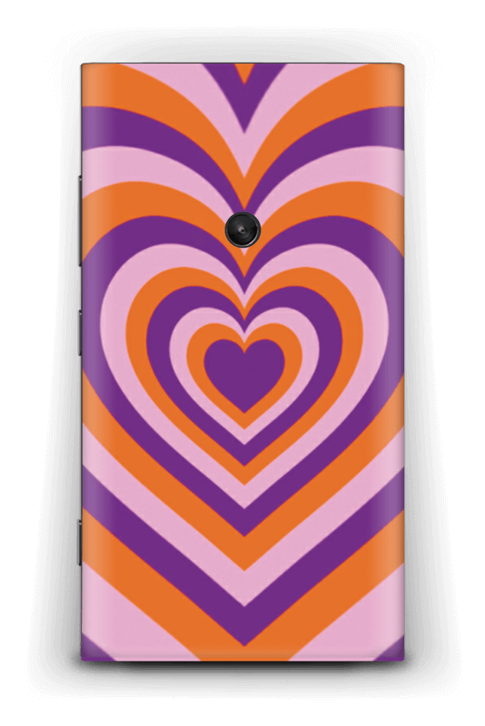 パープルレトロハート Caseapp